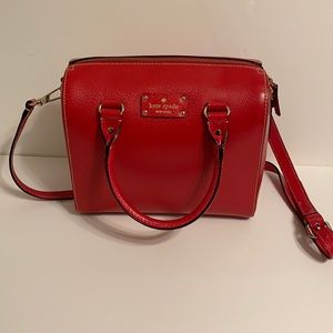 Red Kate Spade Bag with crossbody strap